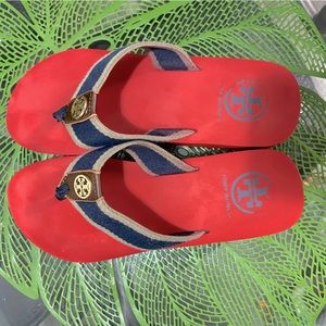 Tory Burch platform flip flops.